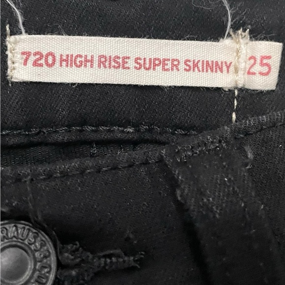 Levi’s 720 High Rise Super Skinny Jeans – Black (Size 25) - Picture 3 of 5